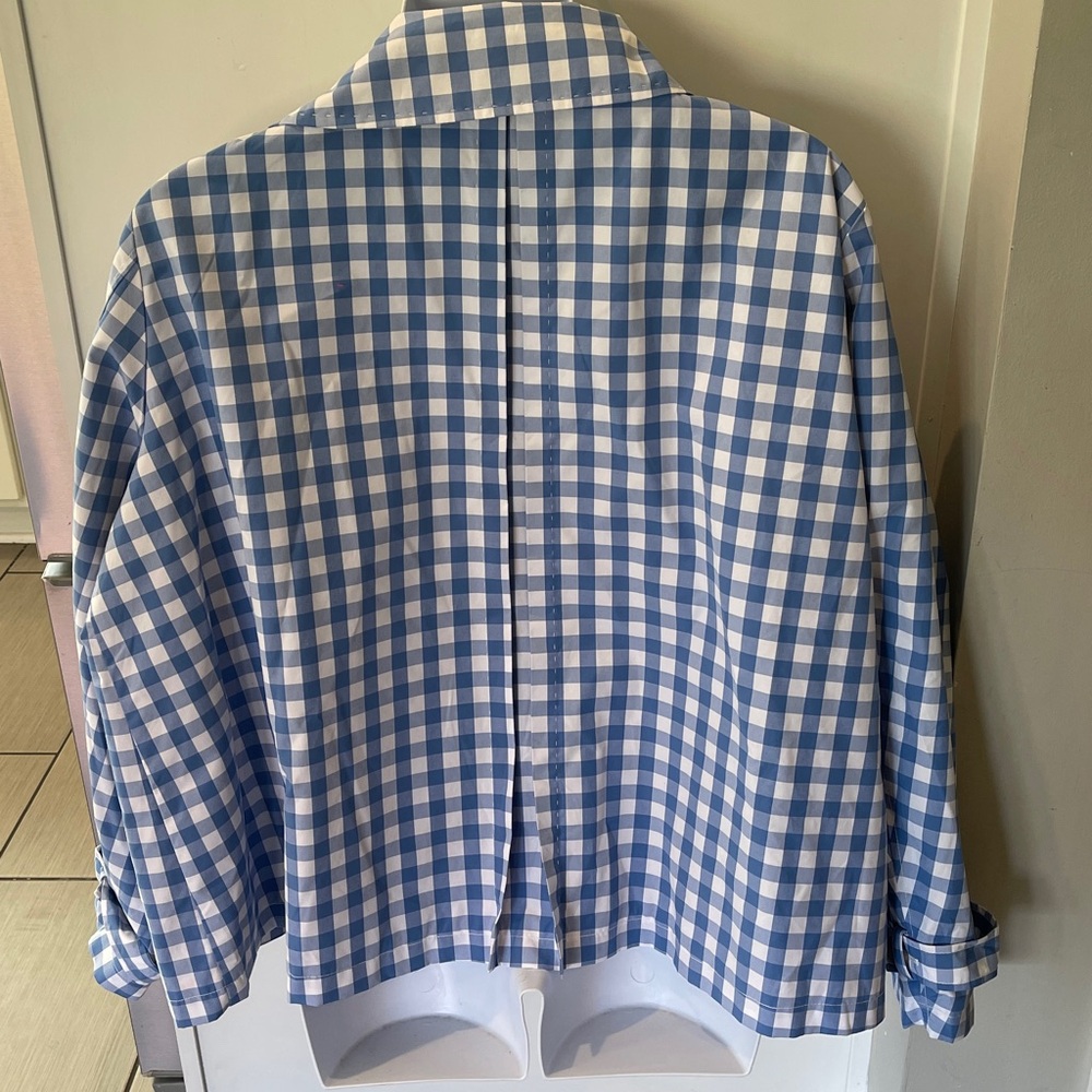 St. John's Bay Blue and White Plaid Blazer - Picture 3 of 16